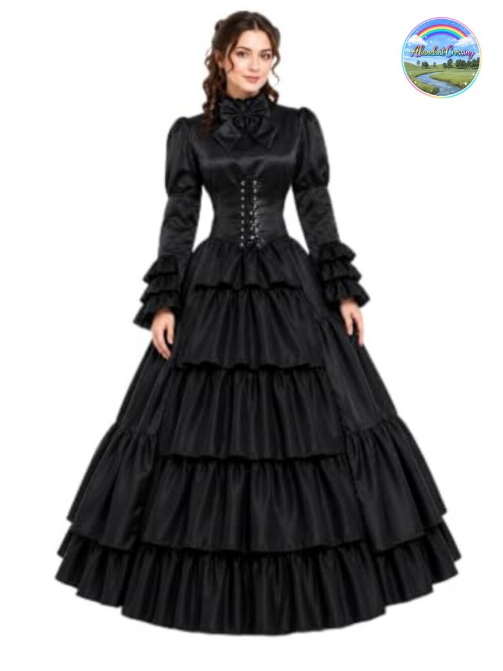 GRACEART Women Gothic Victorian Rococo Dress Costume with Hoop Skirt